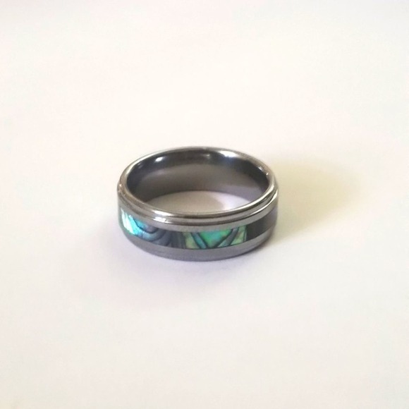 New‎ Tungsten carbide Abalone Inlay Center Ring size 8 - Picture 4 of 7